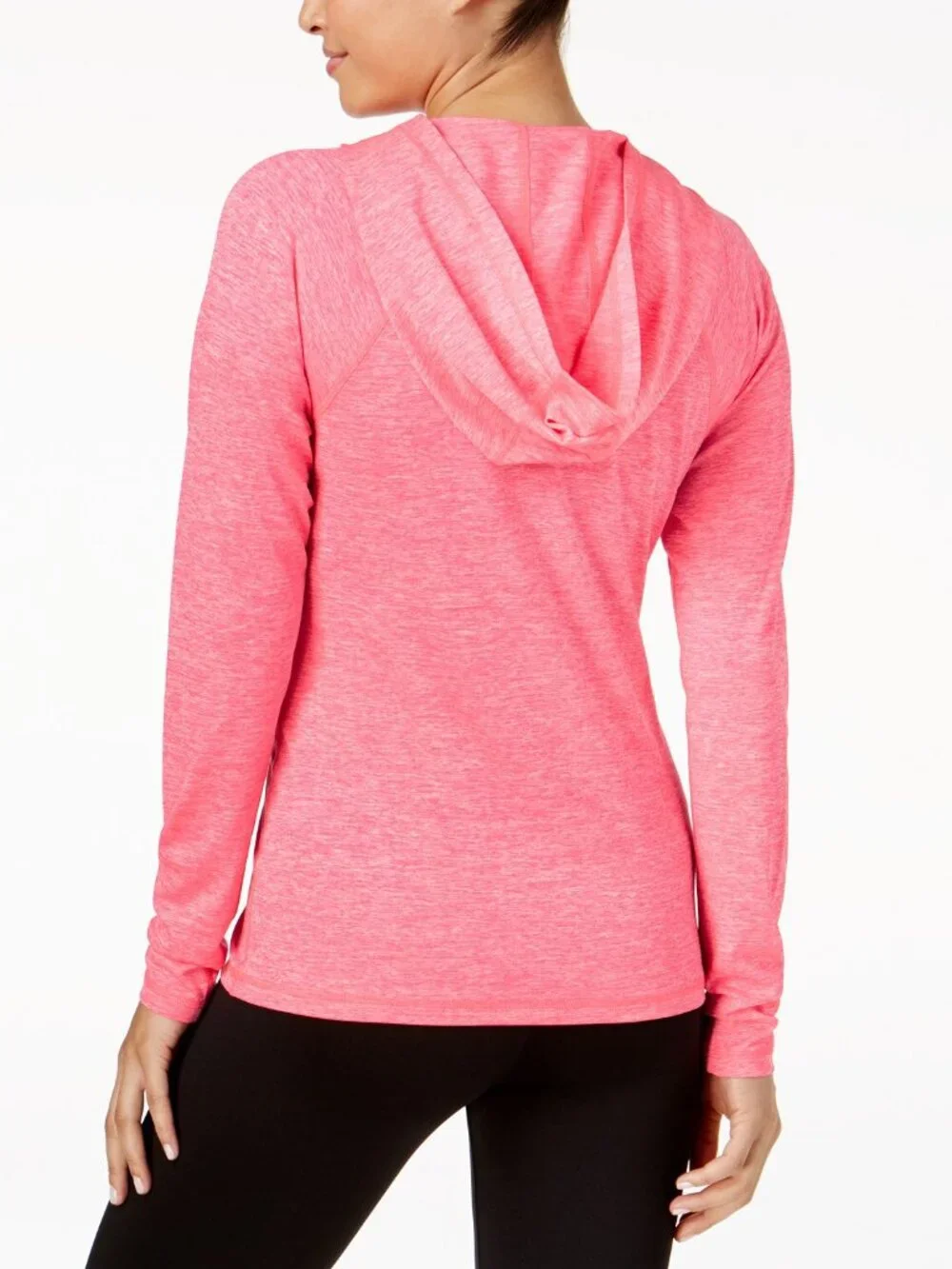 Ideology Womens Essential Heathered Hooded Top